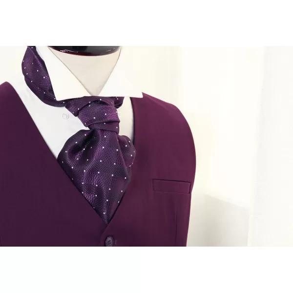 HISDERN Ascot Tie Mens Cravat Ties Floral Paisley Polka Dot Jacquard Self Ascots Cravat Scarf Wedding Party