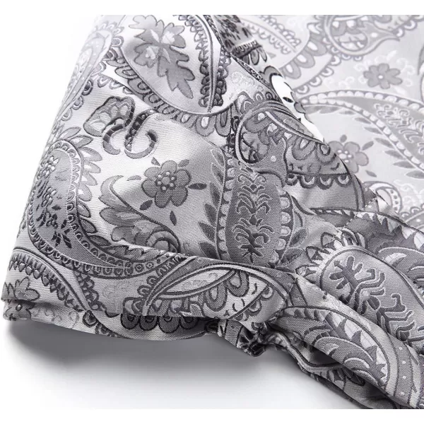 HISDERN Ascot Tie Mens Cravat Ties Floral Paisley Polka Dot Jacquard Self Ascots Cravat Scarf Wedding Party