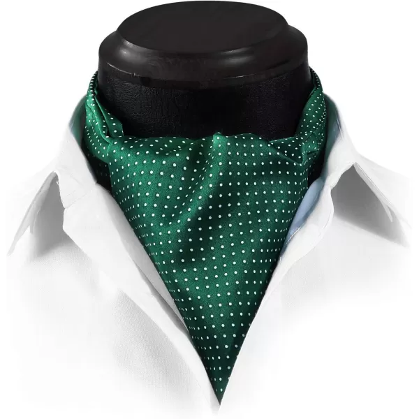 HISDERN Ascot Tie Mens Cravat Ties Floral Paisley Polka Dot Jacquard Self Ascots Cravat Scarf Wedding Party
