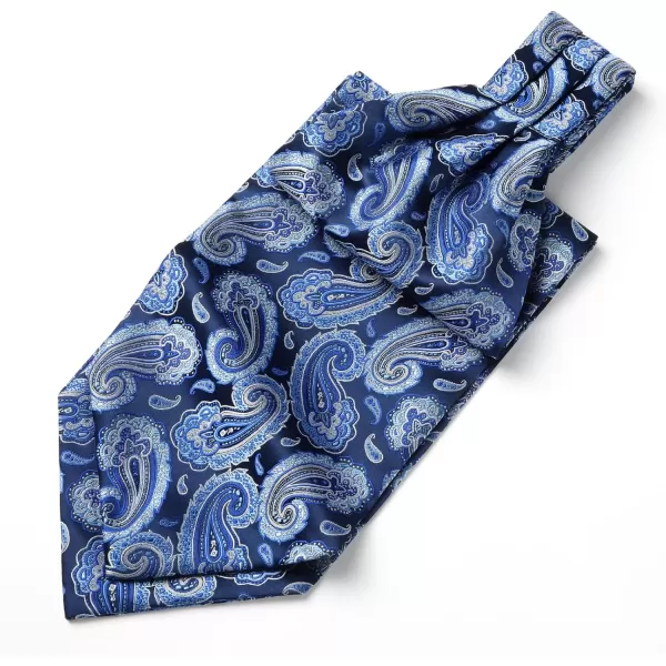 HISDERN Ascot Tie Mens Cravat Ties Floral Paisley Polka Dot Jacquard Self Ascots Cravat Scarf Wedding Party