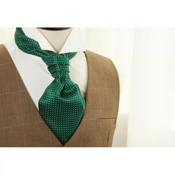 HISDERN Ascot Tie Mens Cravat Ties Floral Paisley Polka Dot Jacquard Self Ascots Cravat Scarf Wedding Party