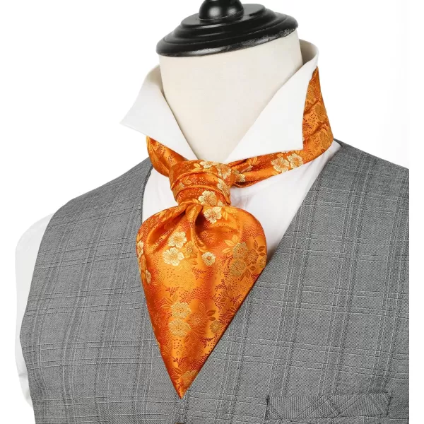 HISDERN Ascot Tie Mens Cravat Ties Floral Paisley Polka Dot Jacquard Self Ascots Cravat Scarf Wedding Party