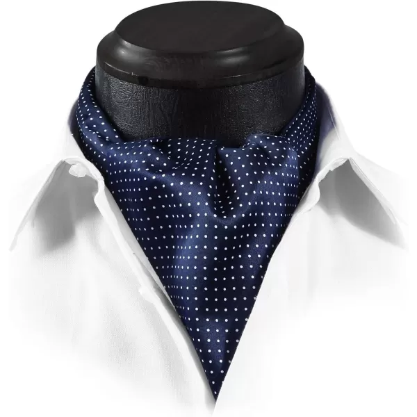 HISDERN Ascot Tie Mens Cravat Ties Floral Paisley Polka Dot Jacquard Self Ascots Cravat Scarf Wedding Party