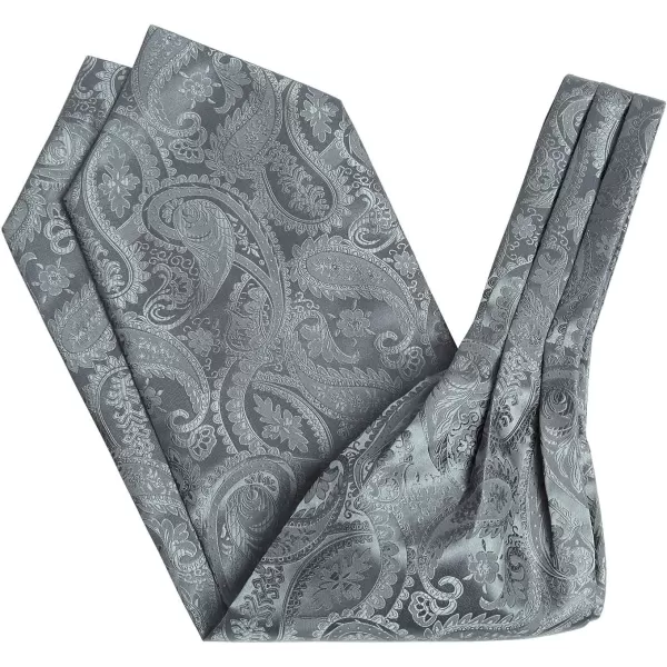 HISDERN Ascot Tie Mens Cravat Ties Floral Paisley Polka Dot Jacquard Self Ascots Cravat Scarf Wedding Party