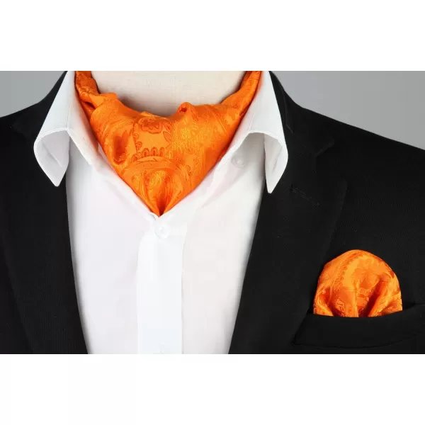 HISDERN Ascot Tie Mens Cravat Ties Floral Paisley Polka Dot Jacquard Self Ascots Cravat Scarf Wedding Party