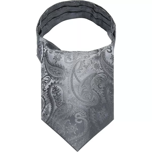 HISDERN Ascot Tie Mens Cravat Ties Floral Paisley Polka Dot Jacquard Self Ascots Cravat Scarf Wedding Party