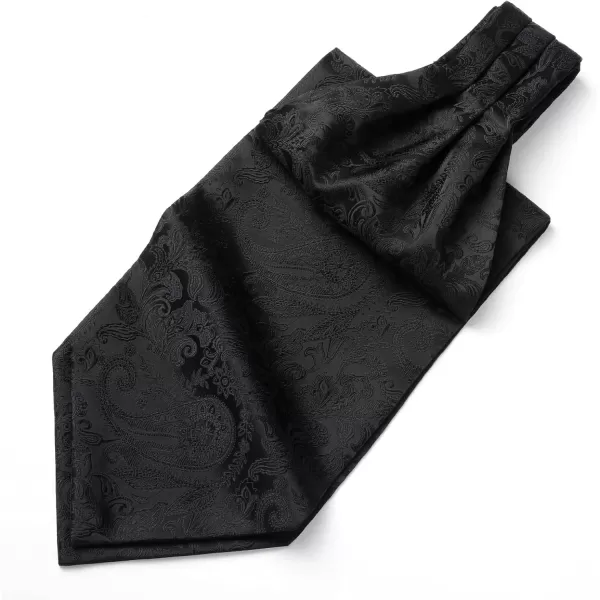 HISDERN Ascot Tie Mens Cravat Ties Floral Paisley Polka Dot Jacquard Self Ascots Cravat Scarf Wedding Party