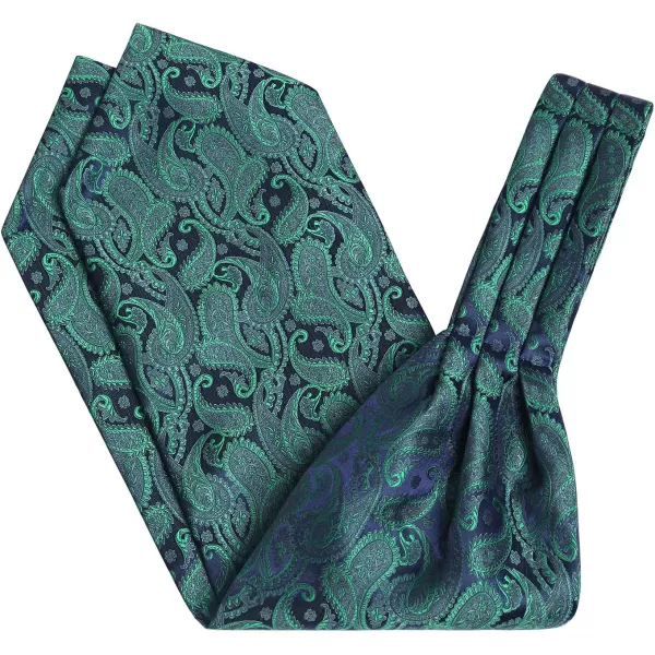 HISDERN Ascot Tie Mens Cravat Ties Floral Paisley Polka Dot Jacquard Self Ascots Cravat Scarf Wedding Party