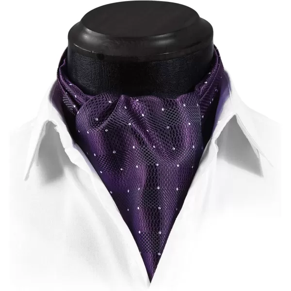 HISDERN Ascot Tie Mens Cravat Ties Floral Paisley Polka Dot Jacquard Self Ascots Cravat Scarf Wedding Party