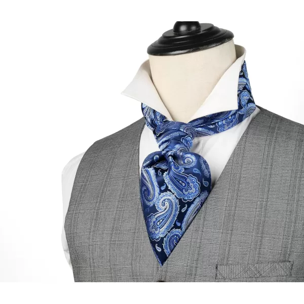 HISDERN Ascot Tie Mens Cravat Ties Floral Paisley Polka Dot Jacquard Self Ascots Cravat Scarf Wedding Party