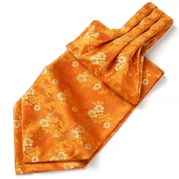 HISDERN Ascot Tie Mens Cravat Ties Floral Paisley Polka Dot Jacquard Self Ascots Cravat Scarf Wedding Party