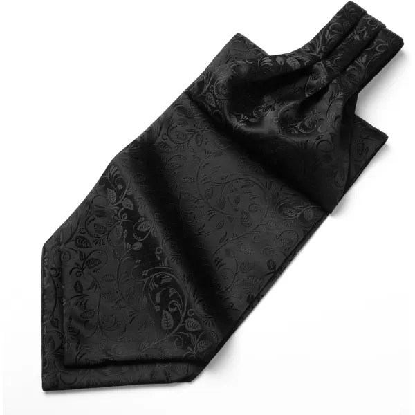 HISDERN Ascot Tie Mens Cravat Ties Floral Paisley Polka Dot Jacquard Self Ascots Cravat Scarf Wedding Party
