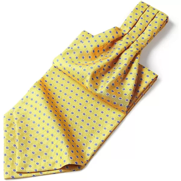 HISDERN Ascot Tie Mens Cravat Ties Floral Paisley Polka Dot Jacquard Self Ascots Cravat Scarf Wedding Party