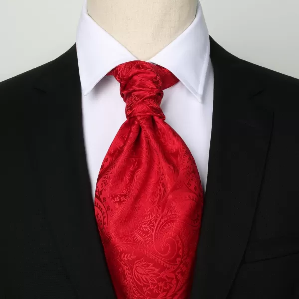 HISDERN Ascot Tie Mens Cravat Ties Floral Paisley Polka Dot Jacquard Self Ascots Cravat Scarf Wedding Party