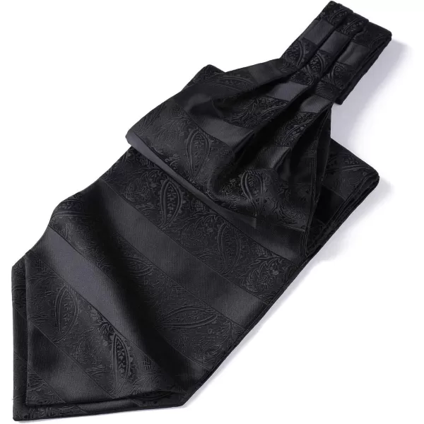 HISDERN Ascot Tie Mens Cravat Ties Floral Paisley Polka Dot Jacquard Self Ascots Cravat Scarf Wedding Party
