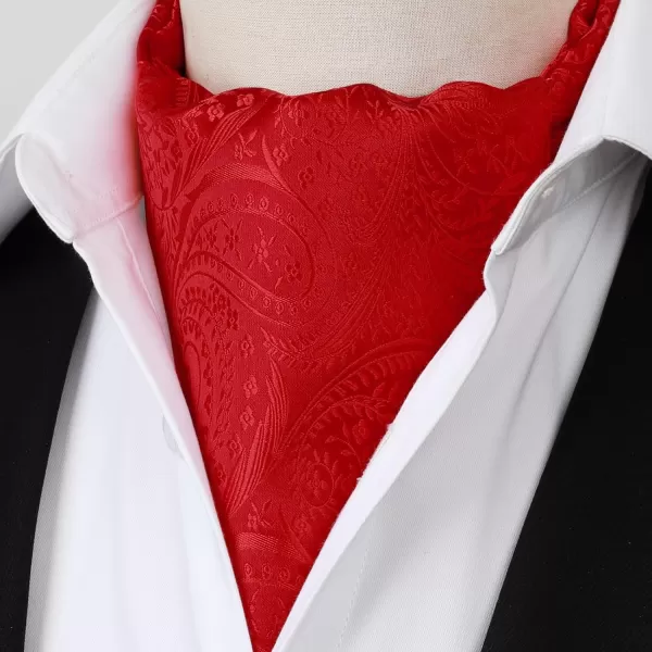 HISDERN Ascot Tie Mens Cravat Ties Floral Paisley Polka Dot Jacquard Self Ascots Cravat Scarf Wedding Party