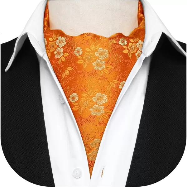 HISDERN Ascot Tie Mens Cravat Ties Floral Paisley Polka Dot Jacquard Self Ascots Cravat Scarf Wedding Party