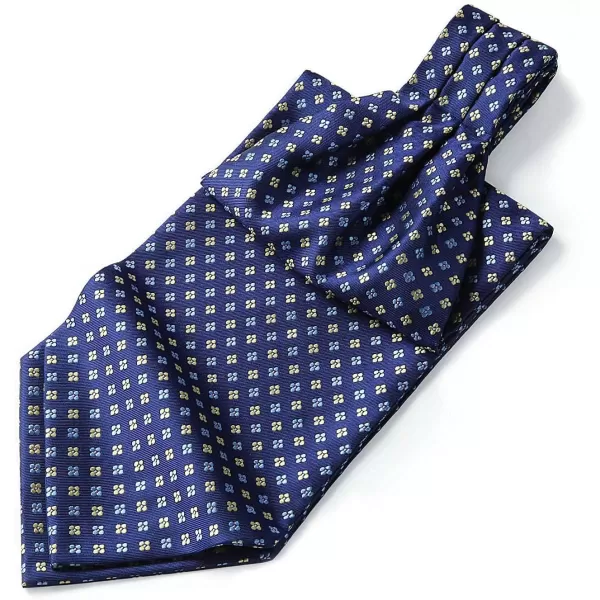HISDERN Ascot Tie Mens Cravat Ties Floral Paisley Polka Dot Jacquard Self Ascots Cravat Scarf Wedding Party