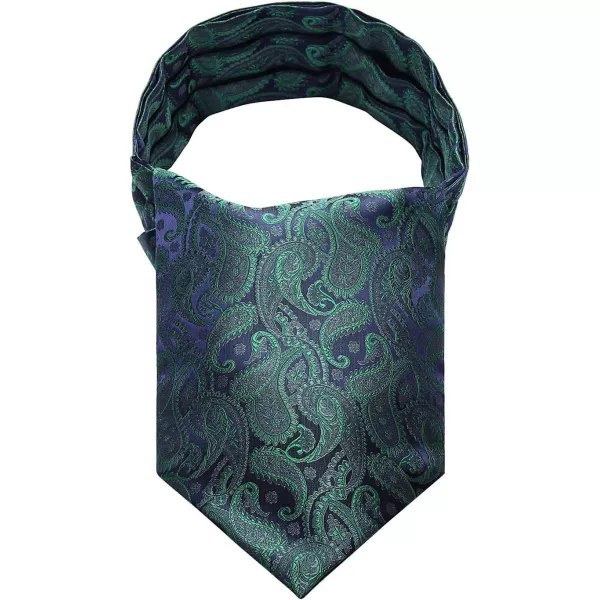 HISDERN Ascot Tie Mens Cravat Ties Floral Paisley Polka Dot Jacquard Self Ascots Cravat Scarf Wedding Party
