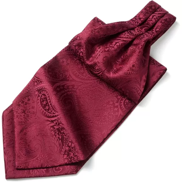 HISDERN Ascot Tie Mens Cravat Ties Floral Paisley Polka Dot Jacquard Self Ascots Cravat Scarf Wedding Party