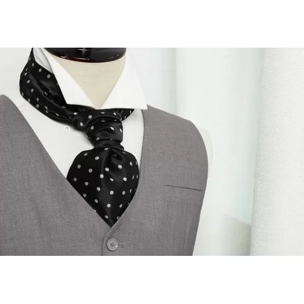HISDERN Ascot Ties for Men Paisley Cravat Tie and Pocket Square Set Floral Mens Ascot Scarf Handkerchief Wedding Party