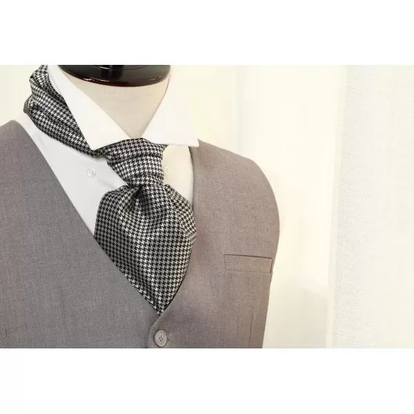 HISDERN Ascot Ties for Men Paisley Cravat Tie and Pocket Square Set Floral Mens Ascot Scarf Handkerchief Wedding Party