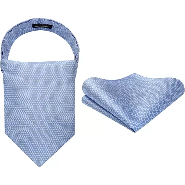 HISDERN Ascot Ties for Men Paisley Cravat Tie and Pocket Square Set Floral Mens Ascot Scarf Handkerchief Wedding Party