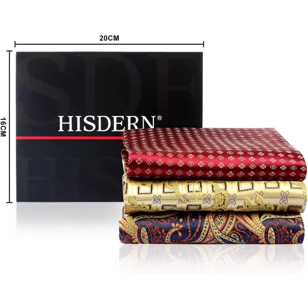 HISDERN Ascot Ties for Men Paisley Cravat Tie and Pocket Square Set Floral Mens Ascot Scarf Handkerchief Wedding Party