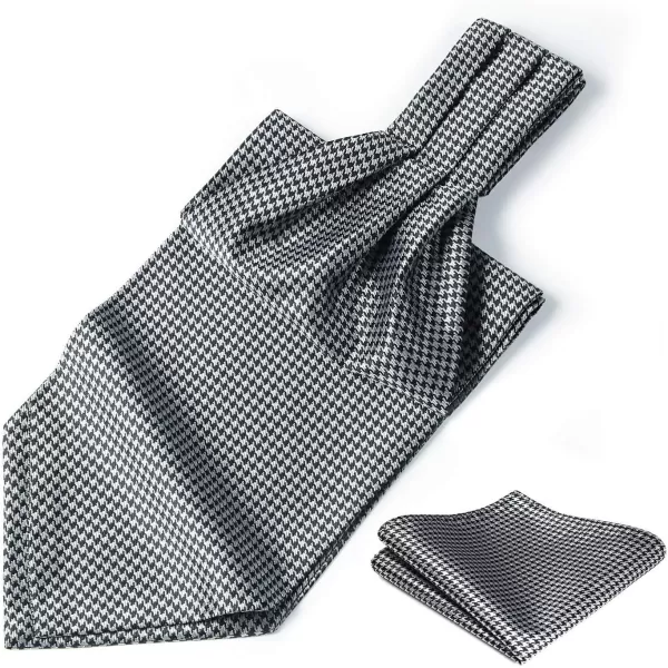 HISDERN Ascot Ties for Men Paisley Cravat Tie and Pocket Square Set Floral Mens Ascot Scarf Handkerchief Wedding Party