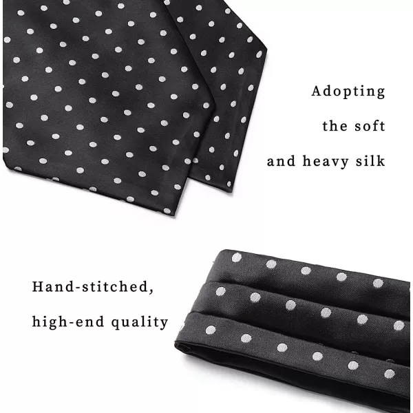 HISDERN Ascot Ties for Men Paisley Cravat Tie and Pocket Square Set Floral Mens Ascot Scarf Handkerchief Wedding Party