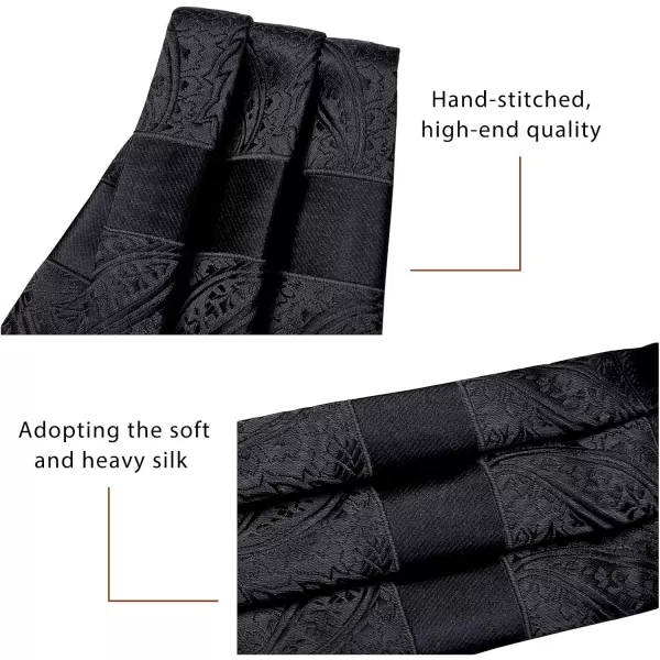 HISDERN Ascot Ties for Men Paisley Cravat Tie and Pocket Square Set Floral Mens Ascot Scarf Handkerchief Wedding Party