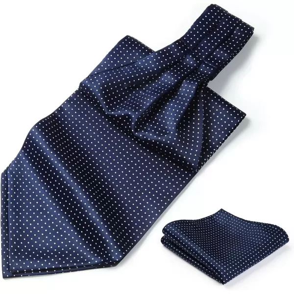 HISDERN Ascot Ties for Men Paisley Cravat Tie and Pocket Square Set Floral Mens Ascot Scarf Handkerchief Wedding Party