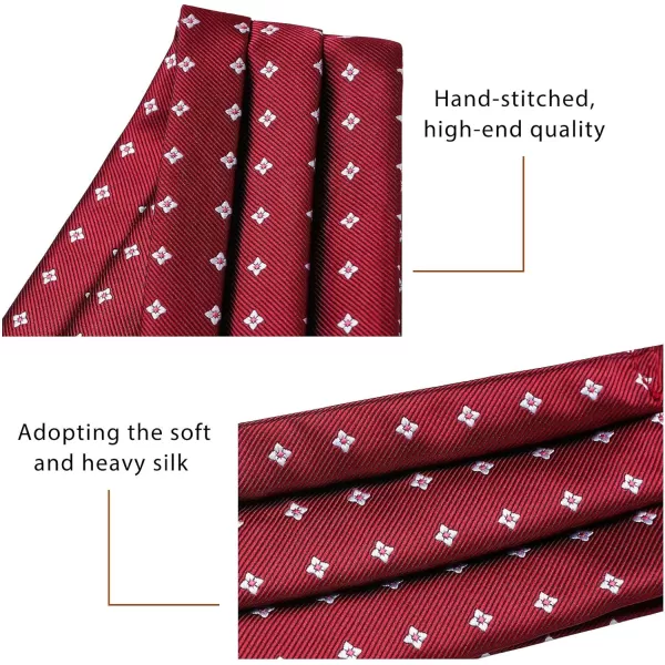 HISDERN Ascot Ties for Men Paisley Cravat Tie and Pocket Square Set Floral Mens Ascot Scarf Handkerchief Wedding Party
