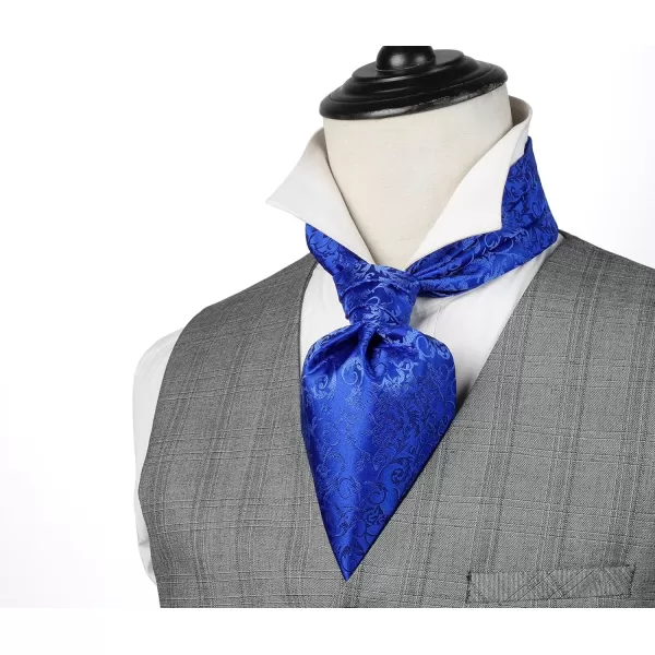 HISDERN Ascot Ties for Men Paisley Cravat Tie and Pocket Square Set Floral Mens Ascot Scarf Handkerchief Wedding Party