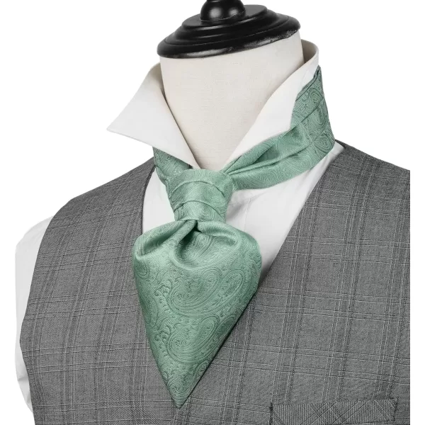 HISDERN Ascot Ties for Men Paisley Cravat Tie and Pocket Square Set Floral Mens Ascot Scarf Handkerchief Wedding Party