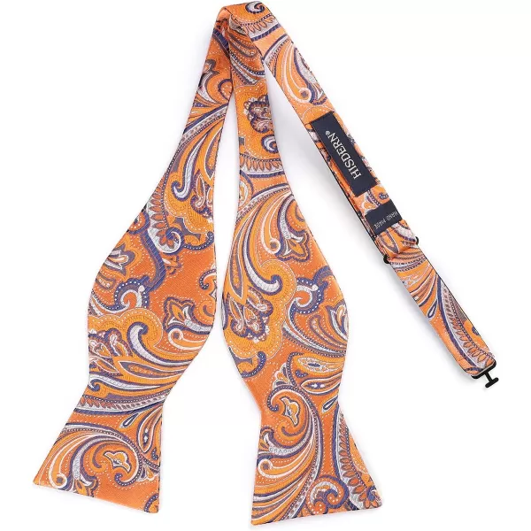HISDERN Bow Tie and Suspenders for Men Floral Paisley Suspender Bowtie Set Adjustable Strong 6 Clips for Wedding Party