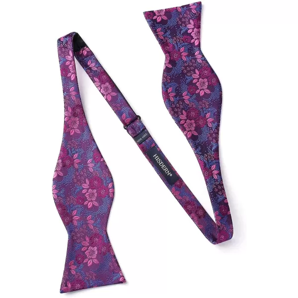HISDERN Bow Tie and Suspenders for Men Floral Paisley Suspender Bowtie Set Adjustable Strong 6 Clips for Wedding Party