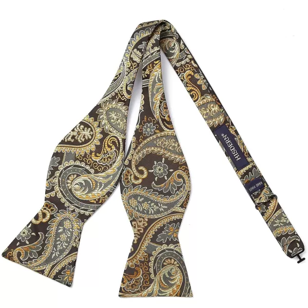 HISDERN Bow Tie and Suspenders for Men Floral Paisley Suspender Bowtie Set Adjustable Strong 6 Clips for Wedding Party