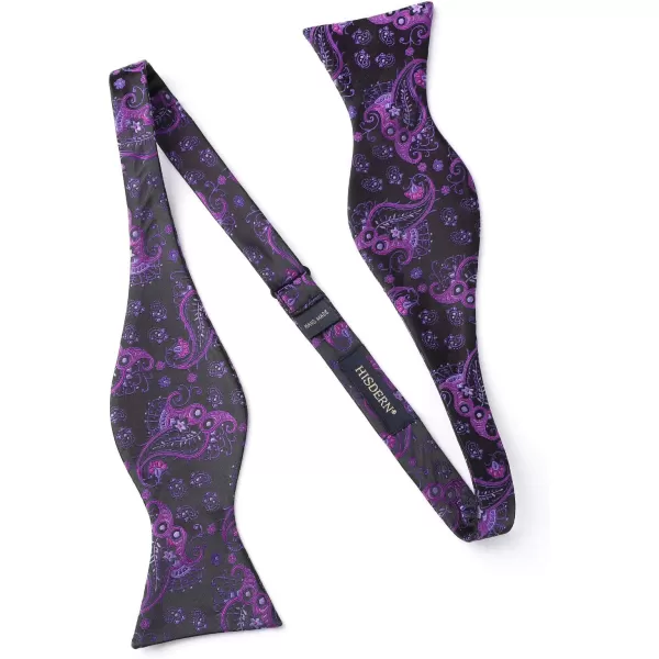 HISDERN Bow Tie and Suspenders for Men Floral Paisley Suspender Bowtie Set Adjustable Strong 6 Clips for Wedding Party
