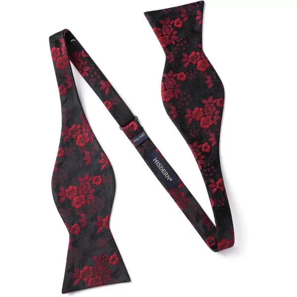 HISDERN Bow Tie and Suspenders for Men Floral Paisley Suspender Bowtie Set Adjustable Strong 6 Clips for Wedding Party