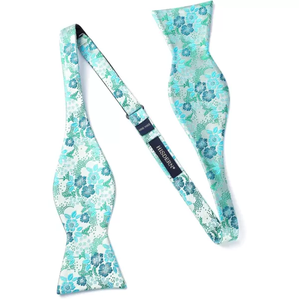 HISDERN Bow Tie and Suspenders for Men Floral Paisley Suspender Bowtie Set Adjustable Strong 6 Clips for Wedding Party