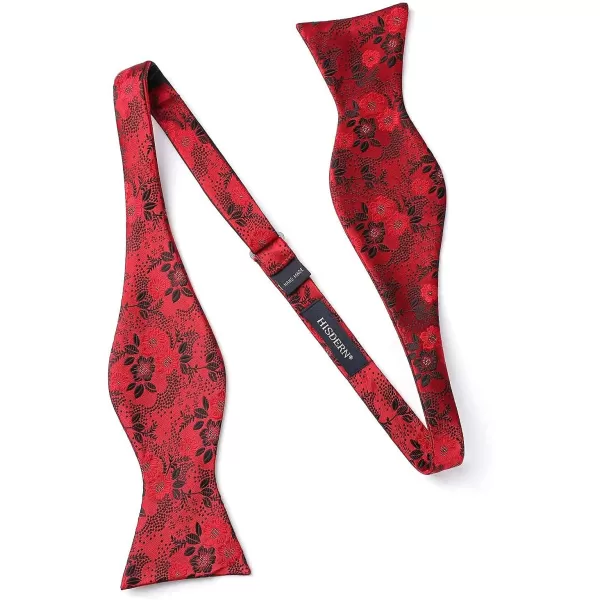 HISDERN Bow Tie and Suspenders for Men Floral Paisley Suspender Bowtie Set Adjustable Strong 6 Clips for Wedding Party