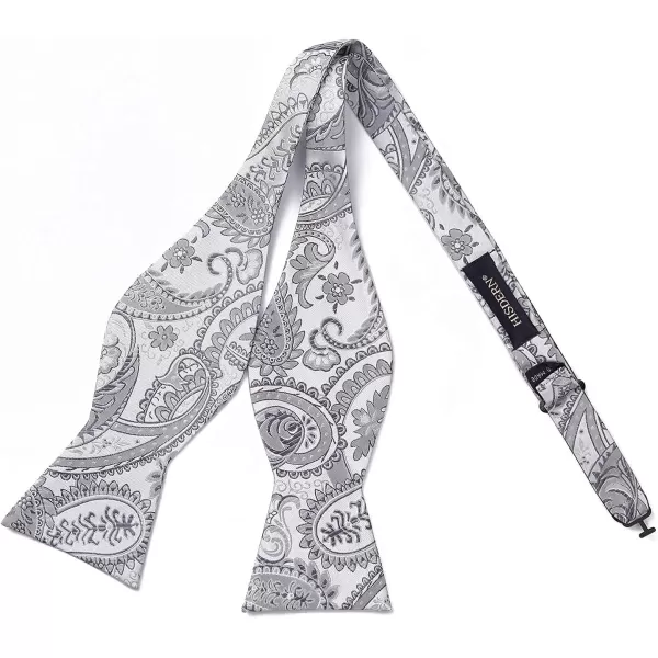 HISDERN Bow Tie and Suspenders for Men Floral Paisley Suspender Bowtie Set Adjustable Strong 6 Clips for Wedding Party