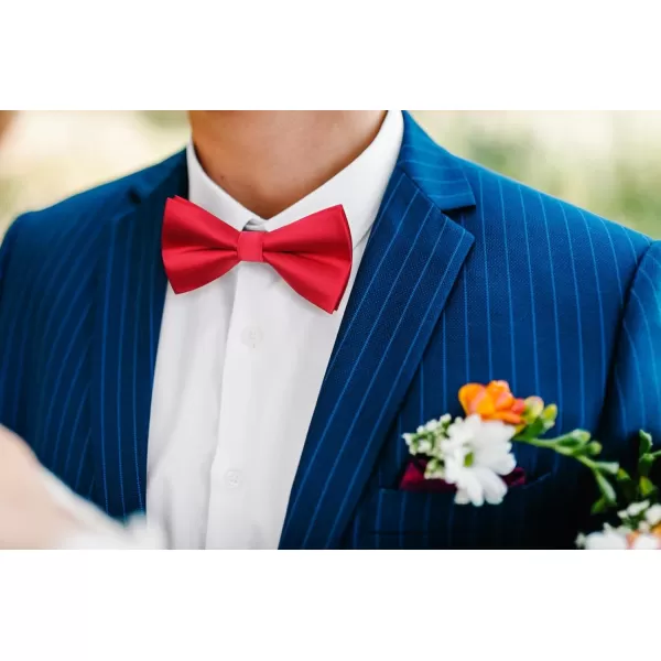 HISDERN Bow Tie and Suspenders for Men Suspender and Bowtie Handkerchief Set Adjustable Y Shape 6 Clips Wedding Brace