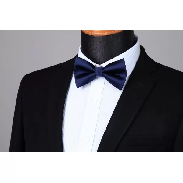 HISDERN Bow Tie and Suspenders for Men Suspender and Bowtie Handkerchief Set Adjustable Y Shape 6 Clips Wedding Brace