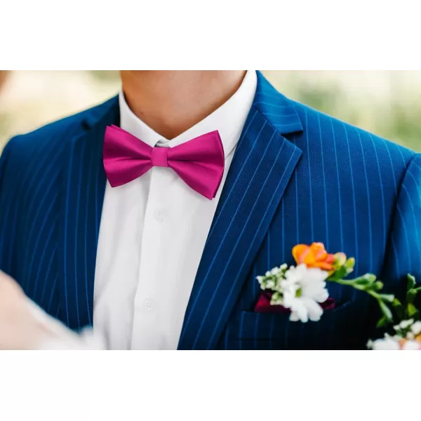 HISDERN Bow Tie and Suspenders for Men Suspender and Bowtie Handkerchief Set Adjustable Y Shape 6 Clips Wedding Brace