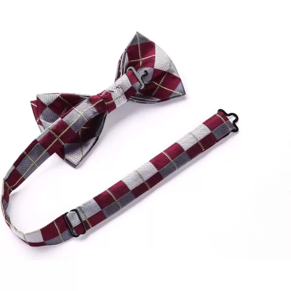 HISDERN Bow Tie and Suspenders for Men Suspender and Bowtie Handkerchief Set Adjustable Y Shape 6 Clips Wedding Brace