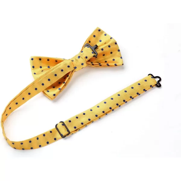 HISDERN Bow Tie and Suspenders for Men Suspender and Bowtie Handkerchief Set Adjustable Y Shape 6 Clips Wedding Brace