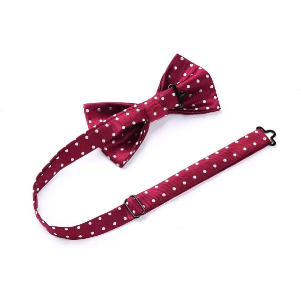 HISDERN Bow Tie and Suspenders for Men Suspender and Bowtie Handkerchief Set Adjustable Y Shape 6 Clips Wedding Brace