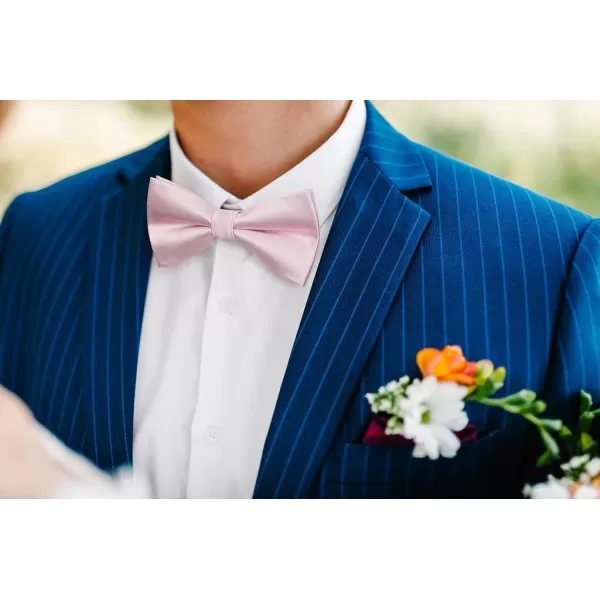 HISDERN Bow Tie and Suspenders for Men Suspender and Bowtie Handkerchief Set Adjustable Y Shape 6 Clips Wedding Brace